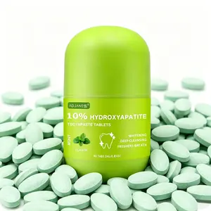 10% Nano Hydroxyapatite Chewing Toothpaste Tablets, Deep Cleaning Fresh Mint Flavor, Travel Solid Teeth Care, 40 Pieces Pack