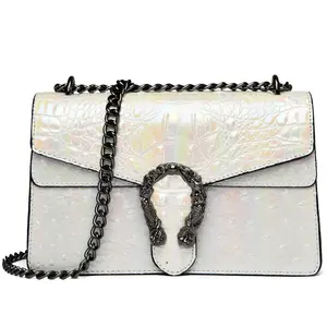 MYHOZEE Crossbody Bag Chain Purses for Women - Crocodile Printed Shoulder Bag Fashion Leather Clutch Evening Satchel Handbag