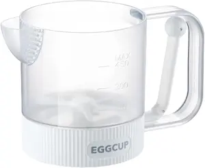 2026 New Egg Stir Cup, Hand Mixer with Clear Scale & Strainer, Semi Automatic Whisk for Beating Eggs, Filtering Flour & Measuring Liquids, Green Kitchen Sturdy Utensils
