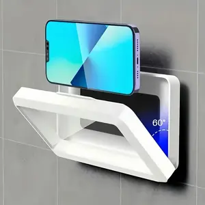 360° Waterproof Shower Phone Holder, Wall Mounted Rotatable Phone Mount for 4-7 Inch Smartphones, Hands Free Bathroom Kitchen Accessory