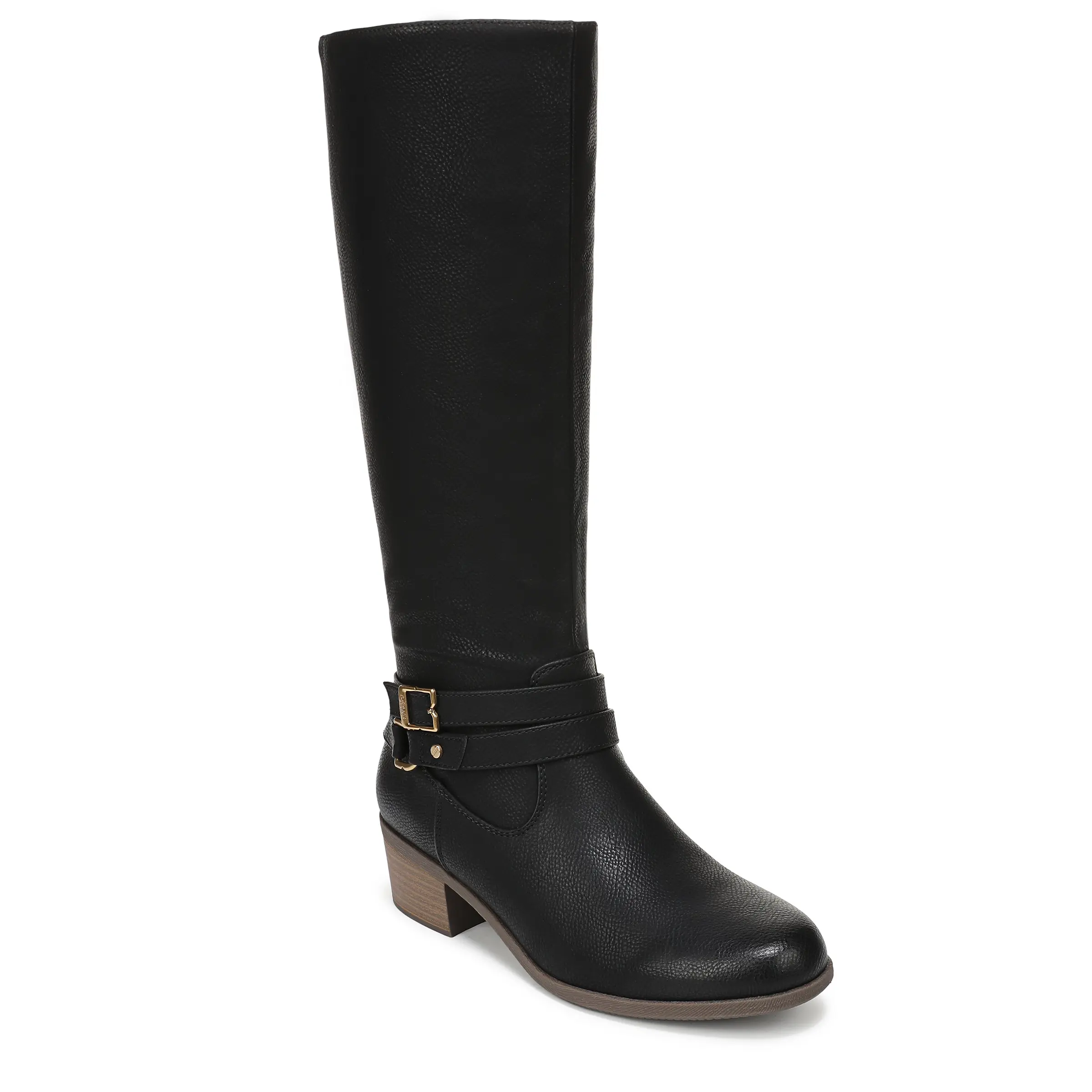 Dr. Scholl's Shoes Ivy Women's Knee-High Boots, Wide Calf Faux Leather with an Almond Toe and 1 7/8 in Block Heel, Eco-Conscious, 13 3/4 Inch Shaft, 16 3/8 Inch Calf Shaft Circumference, Fabric, Leather & Faux Leather