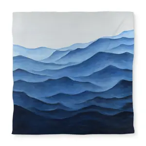 360 Stand Queen Size Microfiber Duvet Cover - Ocean Wave & White Marine Themed Bedding with Zipper Closure, for Queen Size Bed & Comforter Home Decor