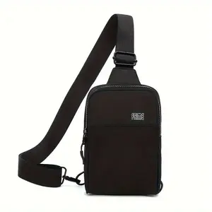 Mini Crossbody Bag - Unisex Small Sling Chest Bag, Fanny Pack Purse for Travel, Hiking - Black