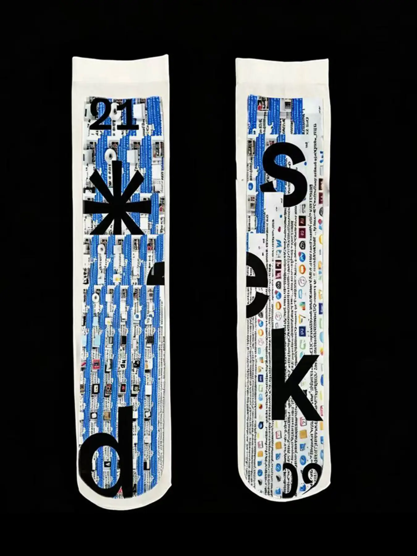Y2K Subculture Emo Print Ankle Socks, Cool Socks, Knitted Socks, Punk Rock Patchwork, Comfortable Compression Socks, Streetwear Ootd, Tiktok Shop Fyp