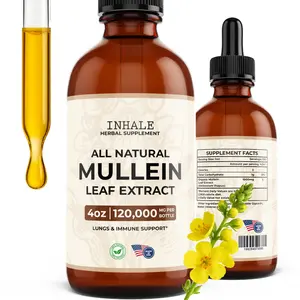 Inhale Mullein Drops for Lungs – Mullein Leaf Extract for Lung Detox, Immune Health, Mucus Relief- Made in USA - Lung Cleanse & Respiratory Support – Natural Supplement for Throat – 4oz