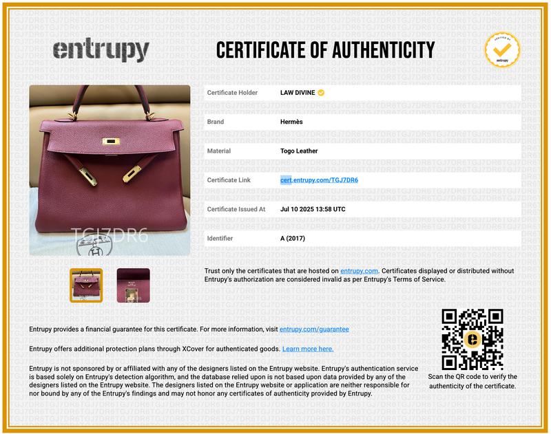 Pre-owned Hermes Leather Top Handle Bag Kelly 32 Togo Gold Hardware K1 Rouge Grenat (Total Price 15999)