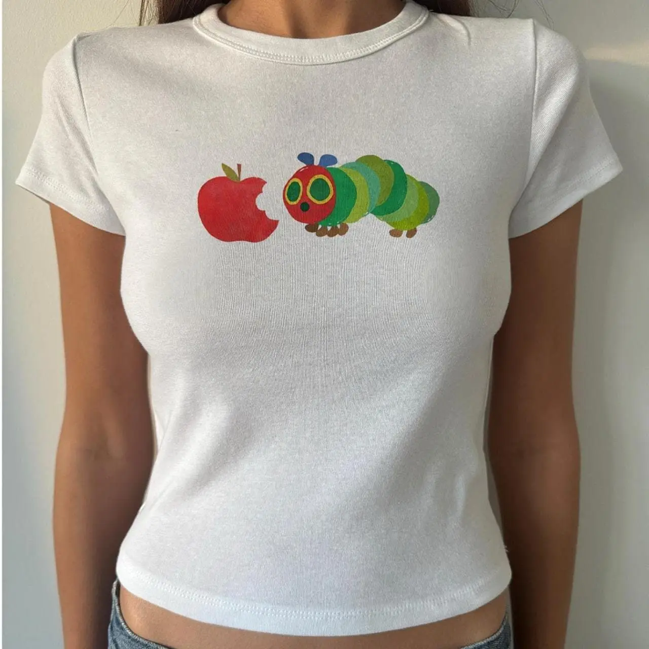 Hungry Caterpillar Baby Baby Tee – Y2K Retro Aesthetic Tee