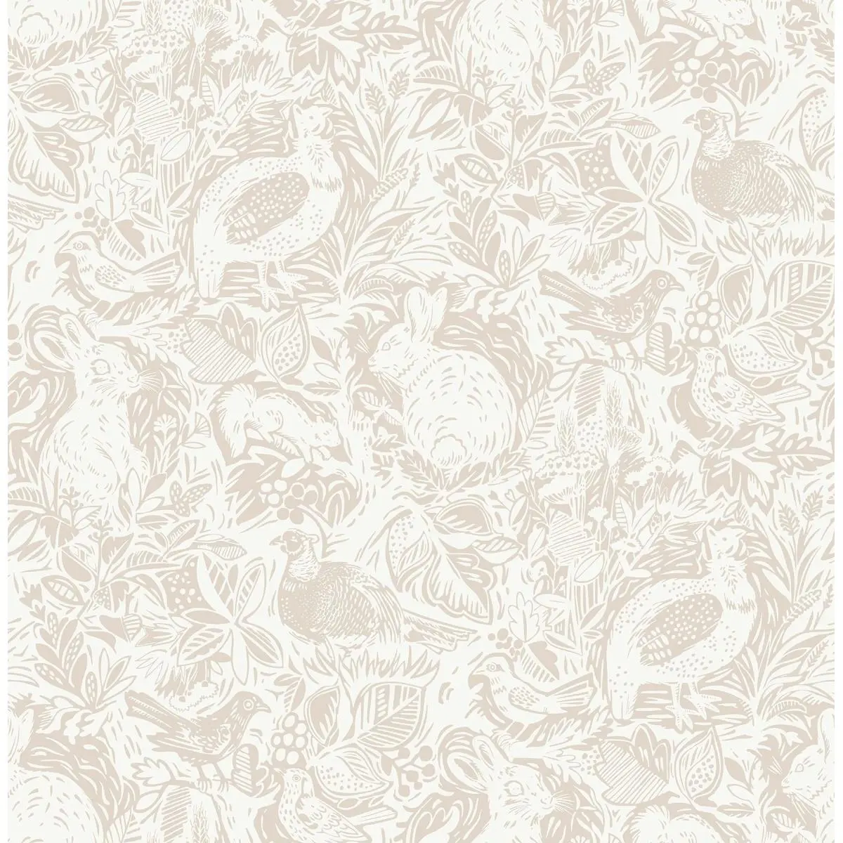 212 MAIN Cream Terrene Woodland Theme Peel & Stick Easy Install Repositionable Indoor Use Single Roll Wallpaper, NUS4304, 20.5 in. x 18 ft., Diy Projects, Neutral Color Palette