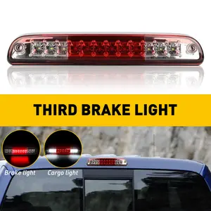 LED 3rd Brake Light For 99-16 Ford F250 F350 F-450 F-550 Super Duty 93-11 Ford Ranger, 01-05 Ford Explorer Sport Trac High Mount Stop Light Cargo Lamp (Chrome Housing Red Lens)