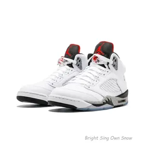 Retro white cement style comfortable non-slip wear-resistant sports versatile casual basketball shoes