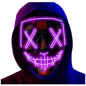 Light-Up LED Glow Purge Mask - Black - Costume Accessory - One Size - 4 Colors