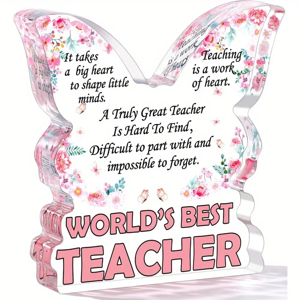 Teacher Appreciation Gifts for Women, Retirement & Christmas Presents, Creative Office Decor, Butterfly Plaque Design, Decorative Plaque, Acrylic Plaque Sign, Acrylic Photo Plaque, Home Office Decoration, Acrylic Desktop Decoration, Home Decor Products
