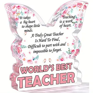 Teacher Appreciation Gifts for Women, Retirement & Christmas Presents, Creative Office Decor, Butterfly Plaque Design, Acrylic Plaque Sign, Acrylic Photo Plaque