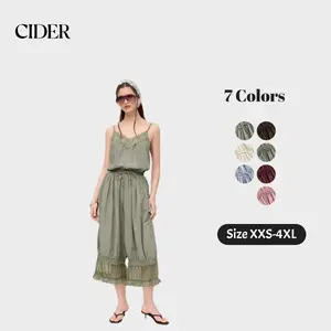 Cider V-neck Lace Panel Oversized Jogger Drawstring Jumpsuit SwimWeek