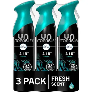 Febreze Air Mist Air Freshener Spray, Odor-Fighting Room Spray, Air Fresheners for Home and Bathroom and Kitchen, Aerosol Can, Unstopables Fresh Scent, 8.8oz, 3 Count