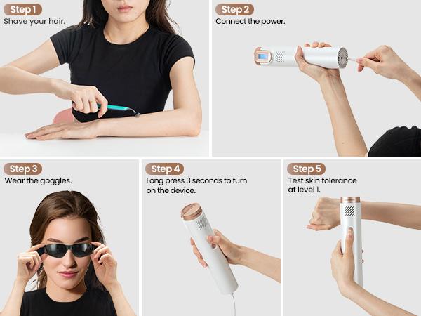 Laser Hair Removal Ice Cooling, Painless IPL Laser Hair Removal Device At-Home Permanent ipl device Portable IPL Smooth Comfort IPL Hair hair remival