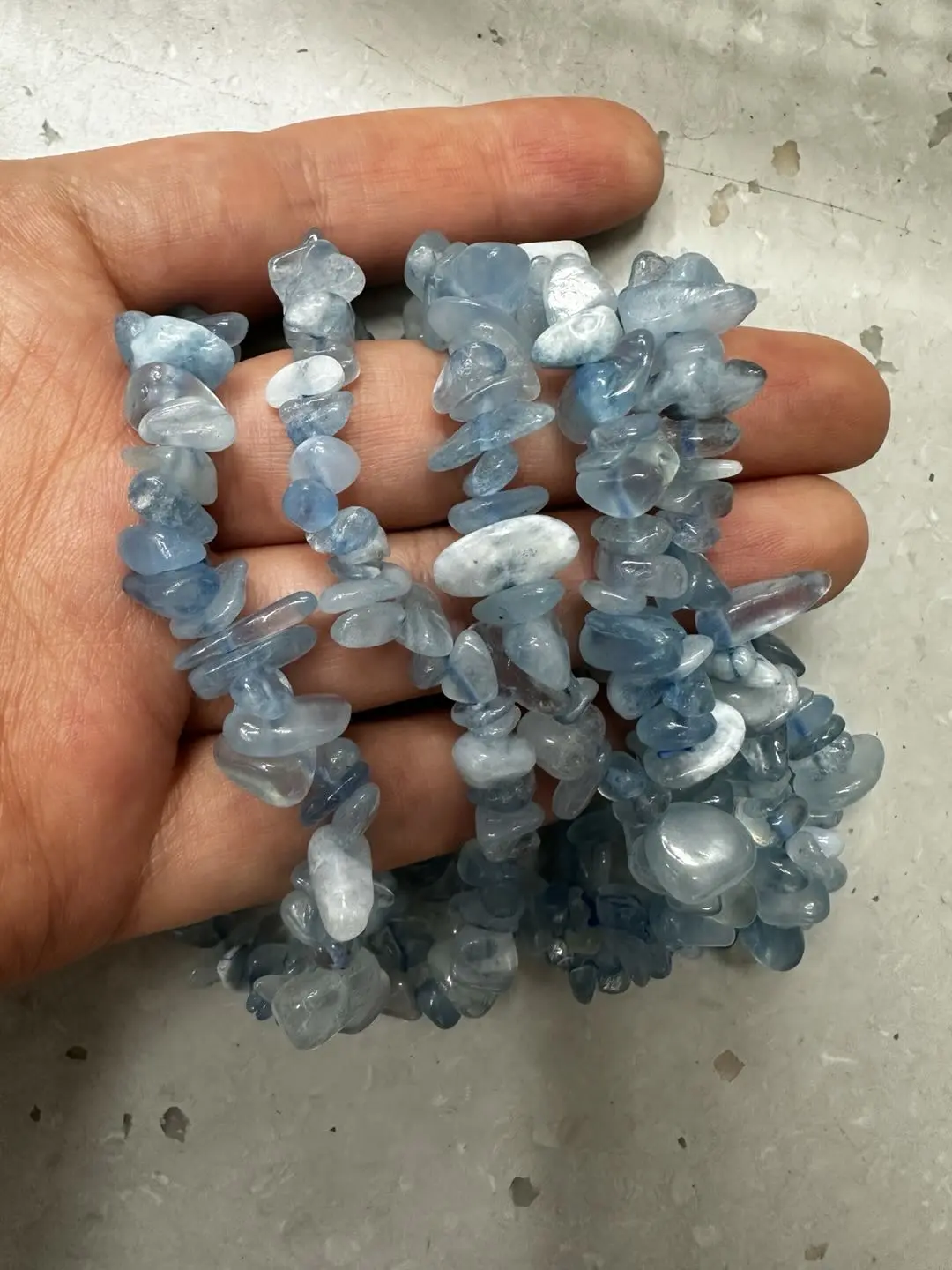 Eliza(13886)gc.Aquamarine chips bracelet