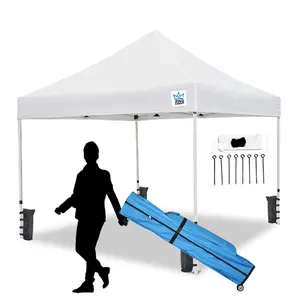 King Canopy ARSTW10WH-B1 10 x 10 ft. Ares Commerical Instant Pop Up Canopy with Weight Bags, Guy Ropes & Stakes, White