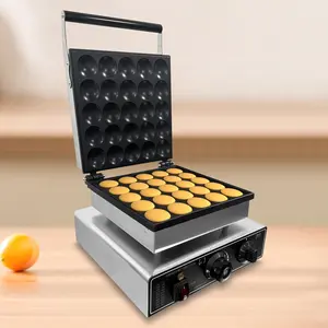 Garvee 25 PCS Mini Pancake Maker Machine, 1750W Commercial Electric Dutch Pancake Maker with Nonstick Surface, Precise Temperature and Timer Control for Home, Restaurants, and Food Trucks