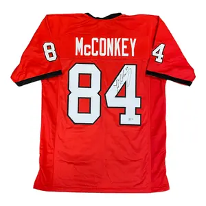 Ladd McConkey Autographed Georgia Bulldogs Custom Red #84 Jersey  - Beckett Authentic