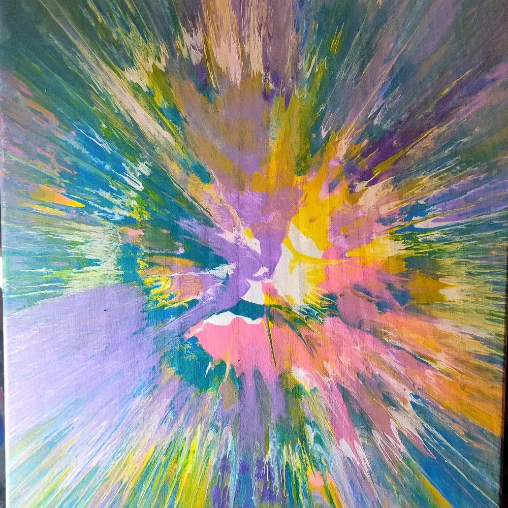 Vibrant Abstract Art Canvas - Colorful Burst Design for Home Decor