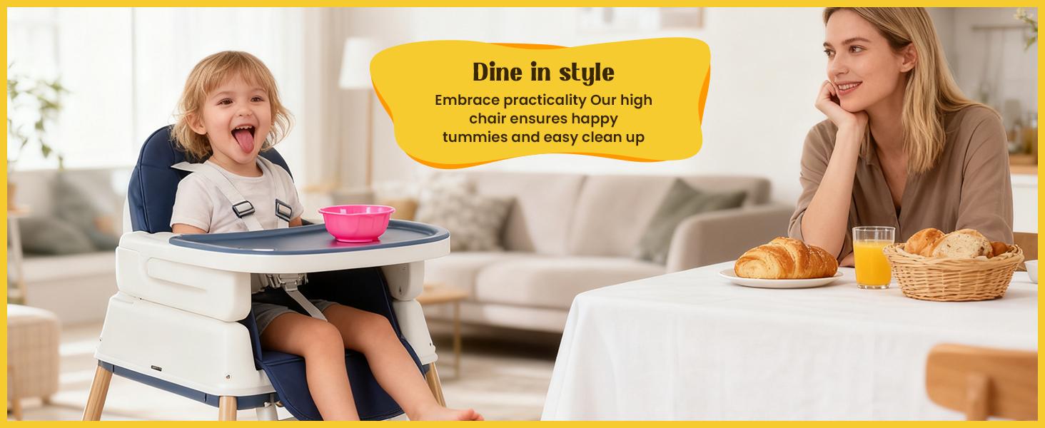 3 in 1 Baby High Chair,Portable Baby Highchair for Months Infants and Toddlers with 5 Point Harness Convertible Comfortable Seat for Cozy Eating Table Sit Up High Chair and Seats for Sitting Up Back Booster Feeding Chairs