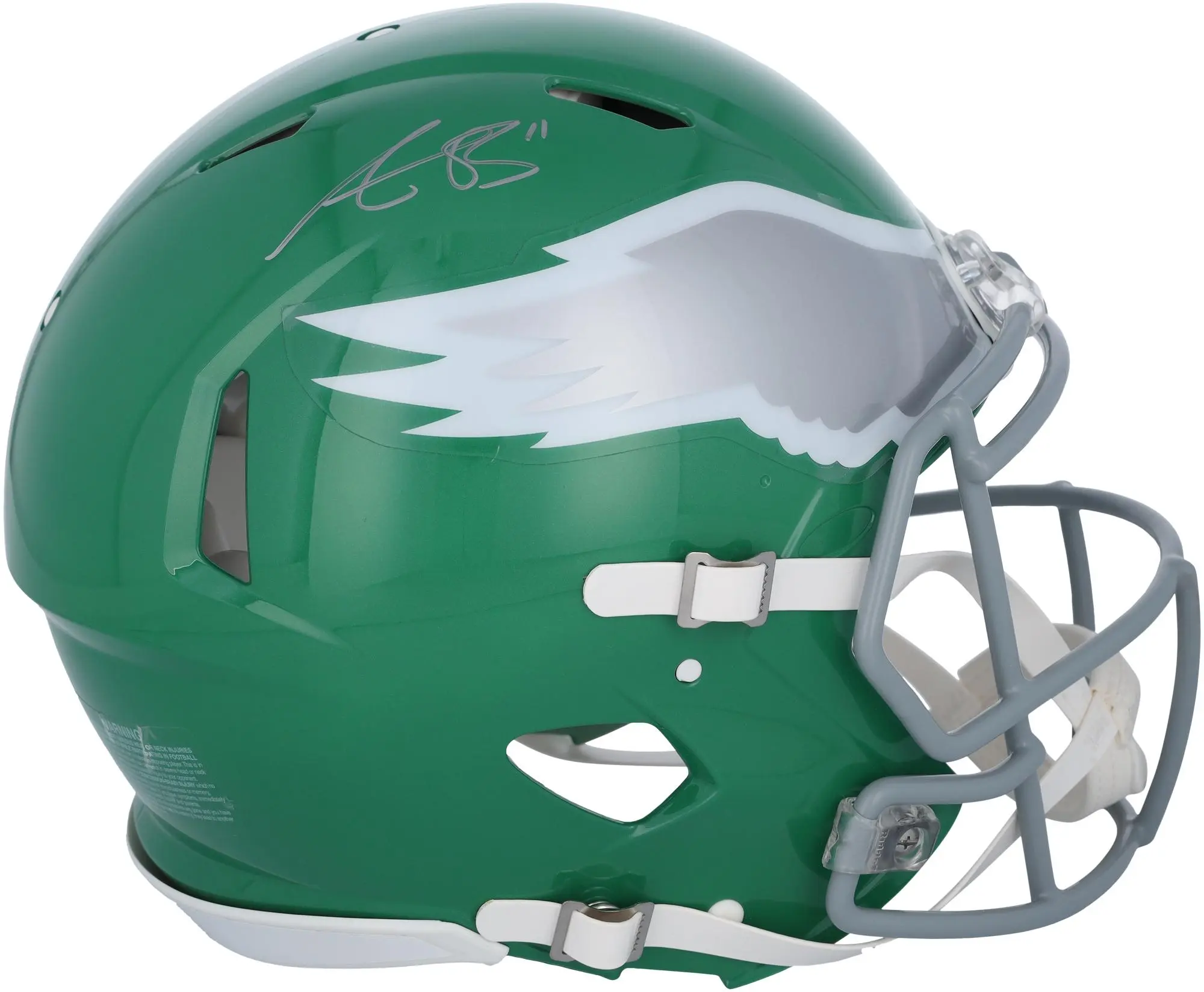 A.J. Brown Philadelphia Eagles Autographed Riddell Kelly Green 2023 Alternate Speed Authentic Helmet - Fanatics Authentic Certified
