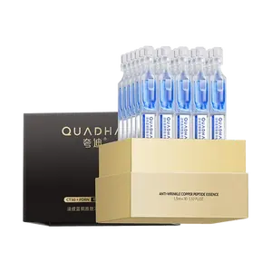 QUADHA Blue Copper Peptide Anti-Wrinkle Serum Ampoules - 1.5ml x 30 Vials | CT50 Cellular Anti-Aging Patent | Firming & Lifting