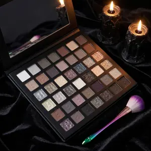 42-Shade Smoky Eyeshadow Palette: Matte, Cosmetic Shimmer & Glitter | 24HR Waterproof & Smudge-Proof, Highly Pigmented with Blurring Effect, Fine Powder No Fallout - Perfect Halloween, Fall Festivities & Christmas Parties - Great Gift for Stage & Events!