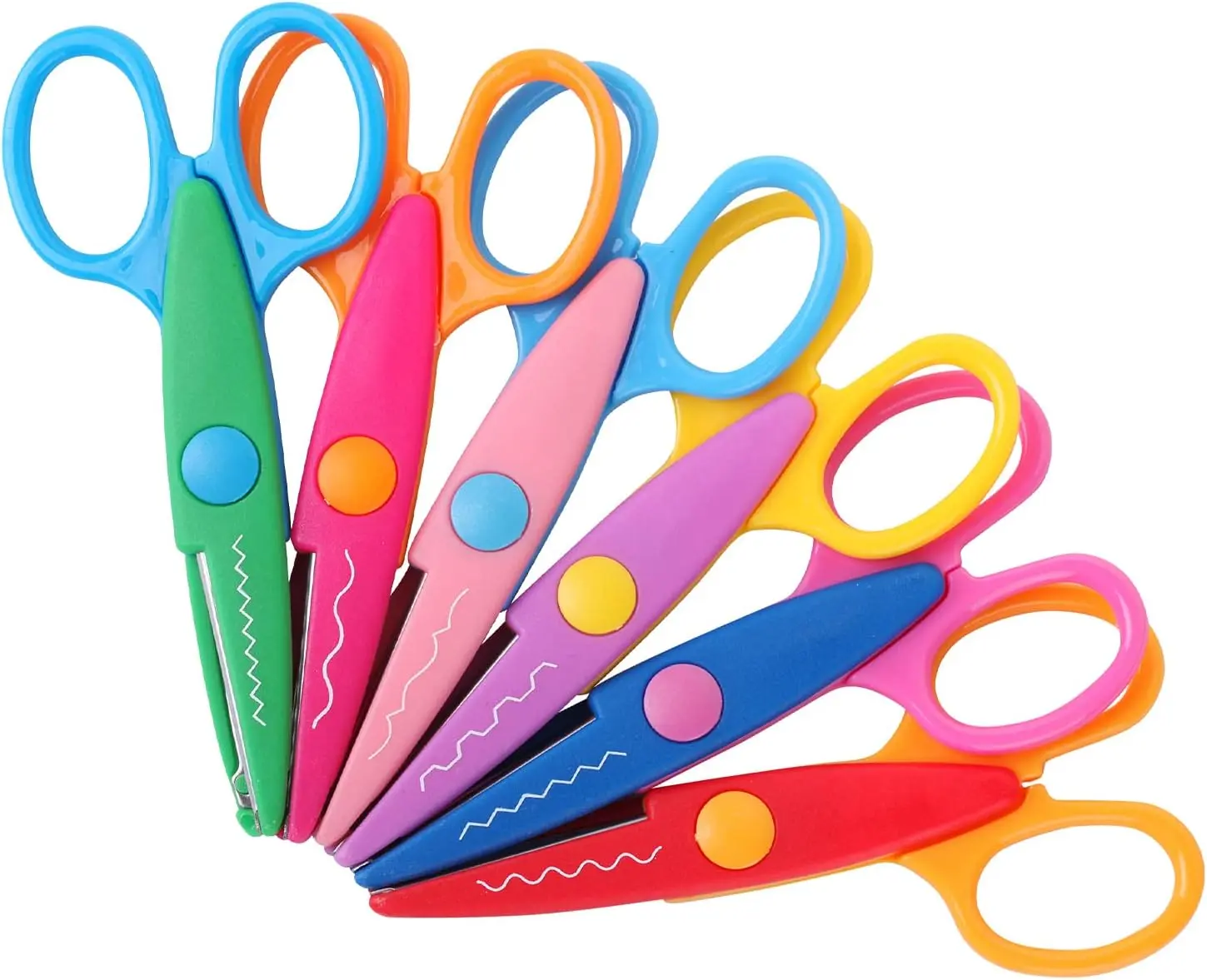 Mr. Pen Decorative Edge Craft Scissors 6-Pack - Bright Zigzag Office Cutting Supplies, Craft Cutting Tool, Decorative Cutter with Safe Blades, for Scrapbook, Children’s Learning