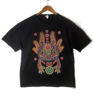 Axoloth  T-shirt Cotton Black Floral Tshirt