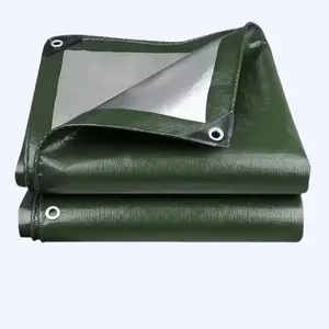 Green Heavy-Duty Waterproof Camping Tarp 12*12 FT-6.56*6.56FT with Grommets Thick Tent Cover Outdoor BBQ Mat Portable Shelter Ground Sheet UV & Mildew Resistant