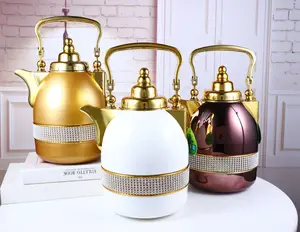 High-End Vacuum Flask for Hot & Cold Drinks – Durable Stainless Steel Body with Pure Glass Liner, Decorative Crystal Ring & Ergonomic Handle