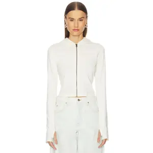 GRLFRND Shrunken Zip Hoodie in Bone