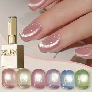 XEIJAYI Romantic Time Cat Eye Gel Nail Polish Set 6-Colors Ultra-Bright Sparkling Glossy Brilliant Effect for Autumn/Winter Fashion Salon Manicure DIY Tools - Nail Products, Cutics