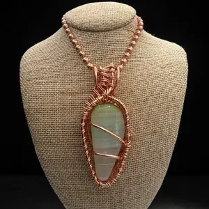 Juma CopperKing Campbell Gemstone Pistachio Calcite 24” Copper Necklace