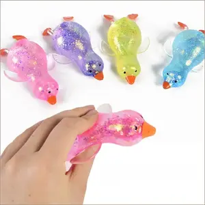 1PC Glitter Crystal Duck Stress Relief Toy, Soft Slow-Rebound Sticky Fidget, Cute Sensory Toy for All Ages, Fun Summer Gift for Birthdays & Everyday Relaxation