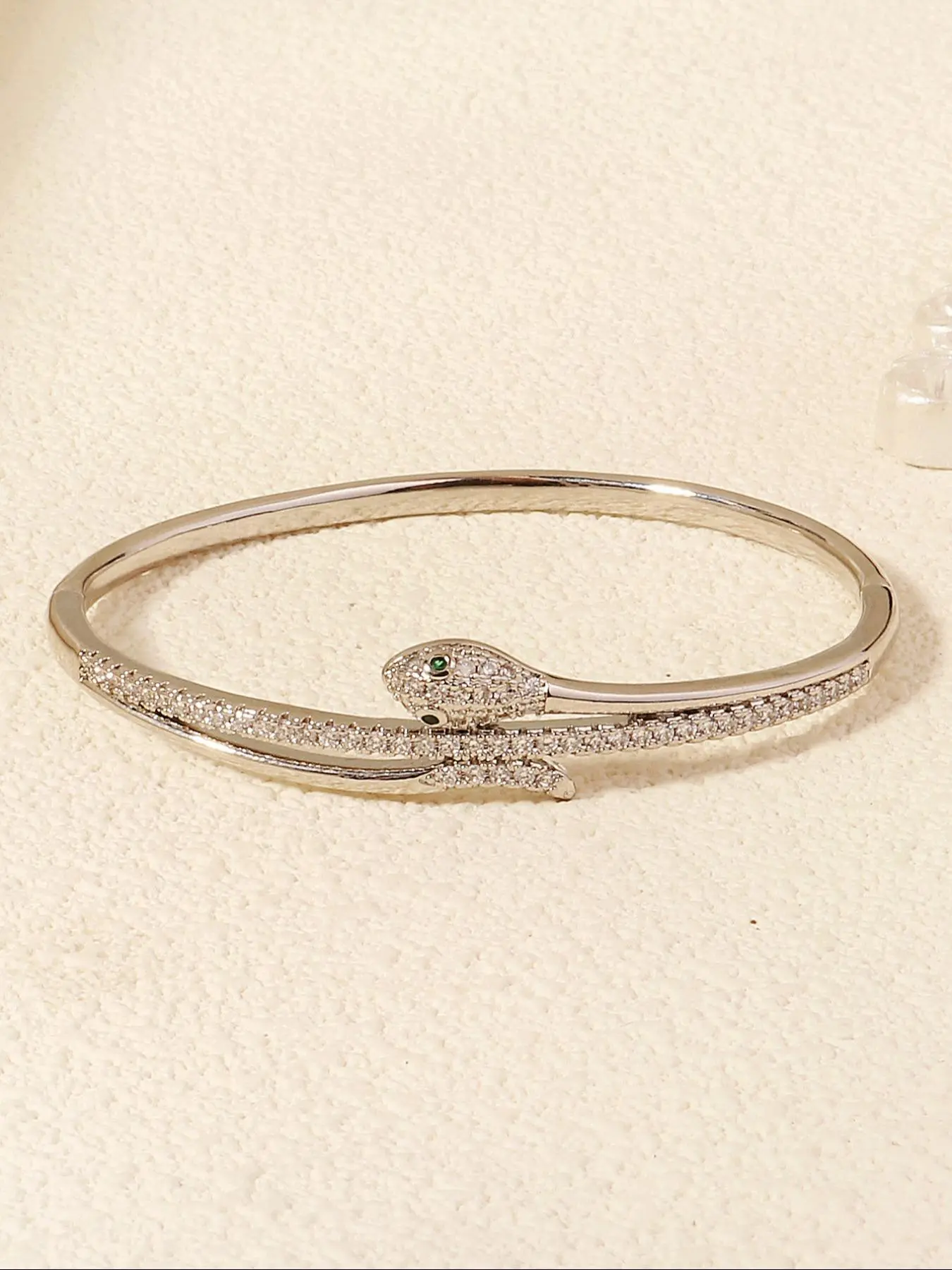 Fashion Elegant Artificial Zirconia Decorated Bangle, Cubic Zirconia Bracelet, Fashion Jewelry for Party, Daily Clothing Decor, Trendy All-match & Exquisite Jewelry for Birthday Gift