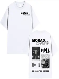 Rapper Morad MDLR's tour album T-shirt. Men's and women's quality T-shirt. Fashion hip-hop short-sleeved T-shirt. Streetwear.