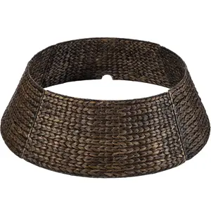 Best Choice Products 42in Woven Hyacinth Christmas Tree Collar, Tree Skirt Accessory w/ Cord Cut-Out