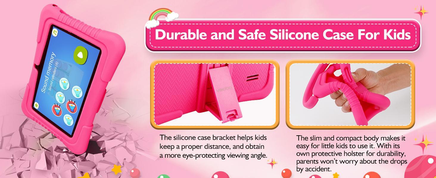 2026 New upgrade  Kids Tablet, 7-inch Android 32GB WiFi Tablet for Toddler, Learning Tablet with IWAWA App, Children's Tablet with Silicone Case Graphics Cellphone Anti-drop silicone case, Great Holiday Gift for Teens & Kids