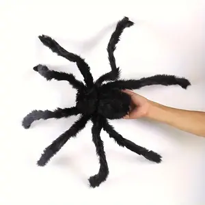 Halloween Giant Spider Decoration, Plush Body with Sharp Claws, Outdoor Indoor Party Decor, Easy Setup, Durable Metal Structure