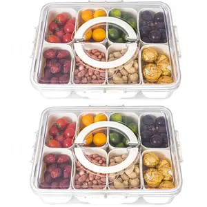 White Plastic Food Storage Containers with Lid, 2-Count