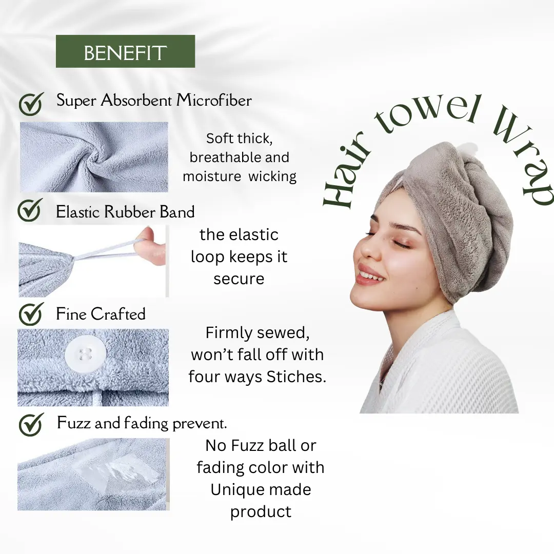 Hair Towel Wrap Microfiber Soft Pack Absorbent drying turbans curly hair well secure easy to use for all age Lightweight Bathroom Reusable breathable Hair Towel Wrap Microfiber Soft Pack Absorbent drying turbans curly hair well secure easy to use for all age Lightweight Bathroom Reusable breathable