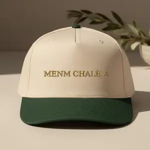 MENM CHALÉ A 5 Panel Cap Structured Front Panel Mid-profile Fit Adjustable Snap Closure Breathable Polyester Cotton Visor Undervisor Sweatband