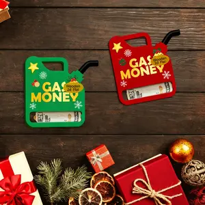 Christmas Couple Gift: Humorous Gas Money Themed Wooden Money Holder – Fun & Practical Cash Storage, Retro Holiday Decoration with Festive Atmosphere – Ideal for Christmas, Thanksgiving, New Year & Couple’s Festive Gifting