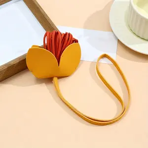 1pc PU Leather Flower Bud Bag Charm, Trendy Keychain and Purse Accessory, Handcrafted in Multiple Colors, Perfect Gift for Girlfriend, Wallet Decoration, Sculptural Accessory, Vibrant Color Options, DIY Wallet Making zippered  bags party accessory Christm