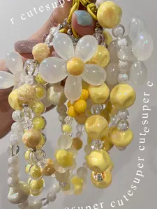 10Pcs Random Cute Acrylic Keychain & Phone Lanyard Straps Acrylic Bead, Party Gift, School Prize, Random Style