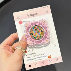 Retro Vibes Daily Reminders MagSafe Phone Grip Disco Ball Pop Socket Cute Aesthetic Phone Holder Kindle Grip Positive Affirmation Gift