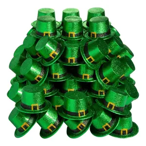 Shimmering Bulk Green Glitter Leprechaun Top Hats - 72 Pc. for St. Patrick's Day Celebrations